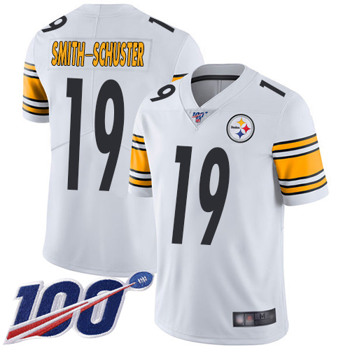 Men Pittsburgh Steelers Football #19 Limited White JuJu Smith Schuster Road 100th Season Vapor Untouchable Nike NFL Jersey->women nfl jersey->Women Jersey